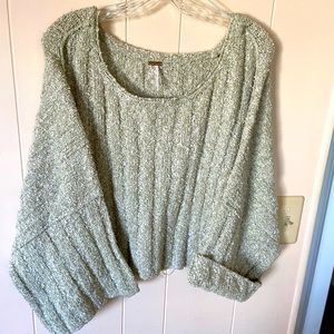 Free People Cream Crew Neck Sweater